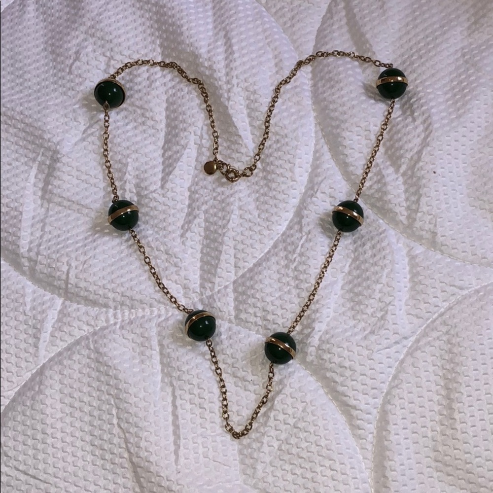 Jcrew hunter green enamel necklace